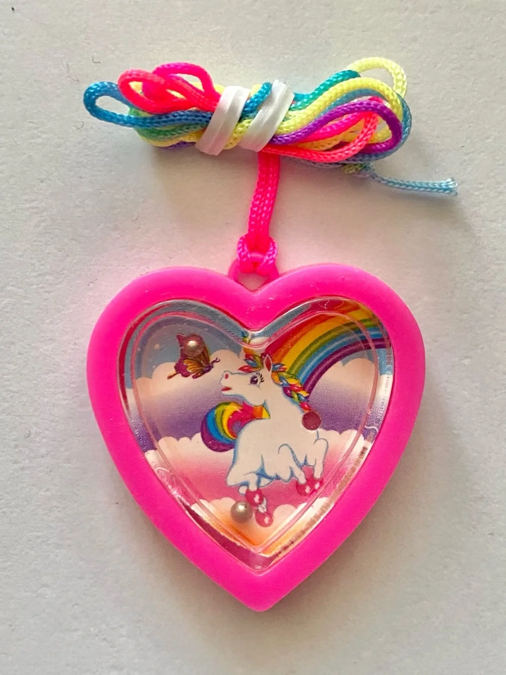 VTG Lisa Frank Markie unicorn pink pill puzzle necklace